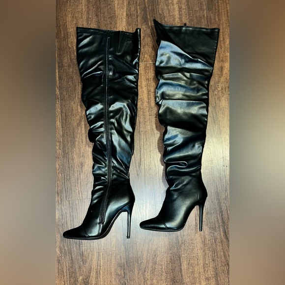 EUC Forever 21 Black Over-the-Knee Boots - Picture 2 of 3